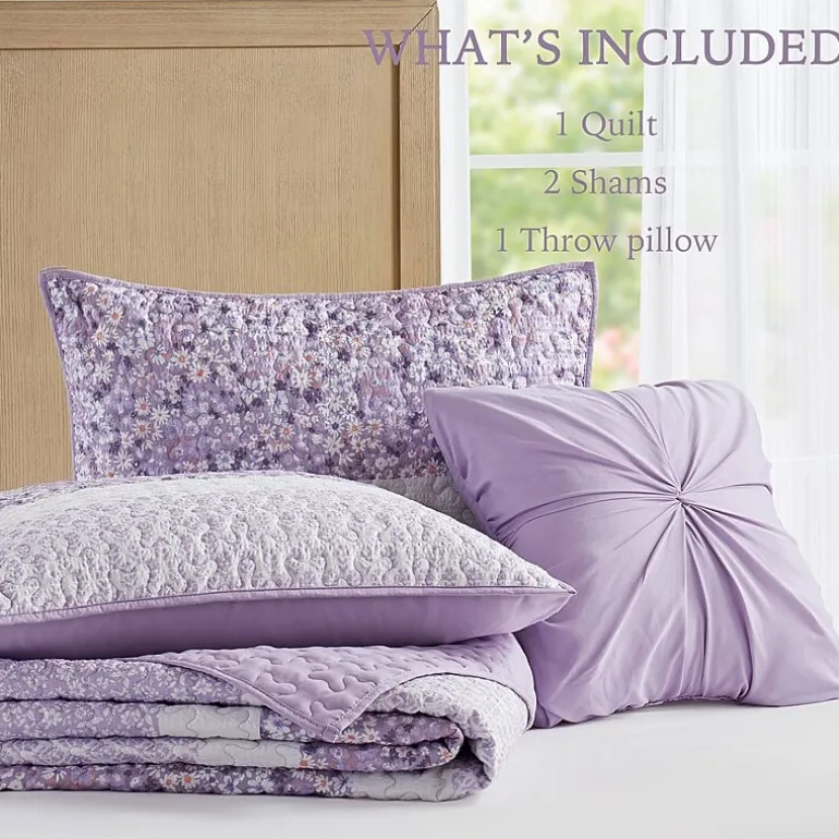 Madison Park Evian Seersucker 4-pc. Hypoallergenic Quilt Set