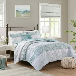 Madison Park Evian Seersucker 4-pc. Hypoallergenic Quilt Set