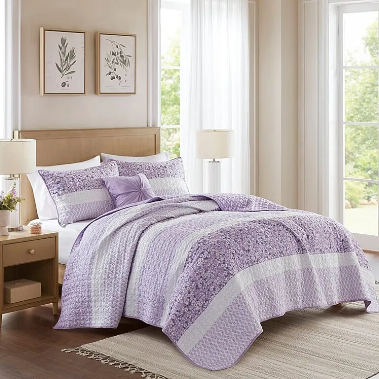 Madison Park Evian Seersucker 4-pc. Hypoallergenic Quilt Set