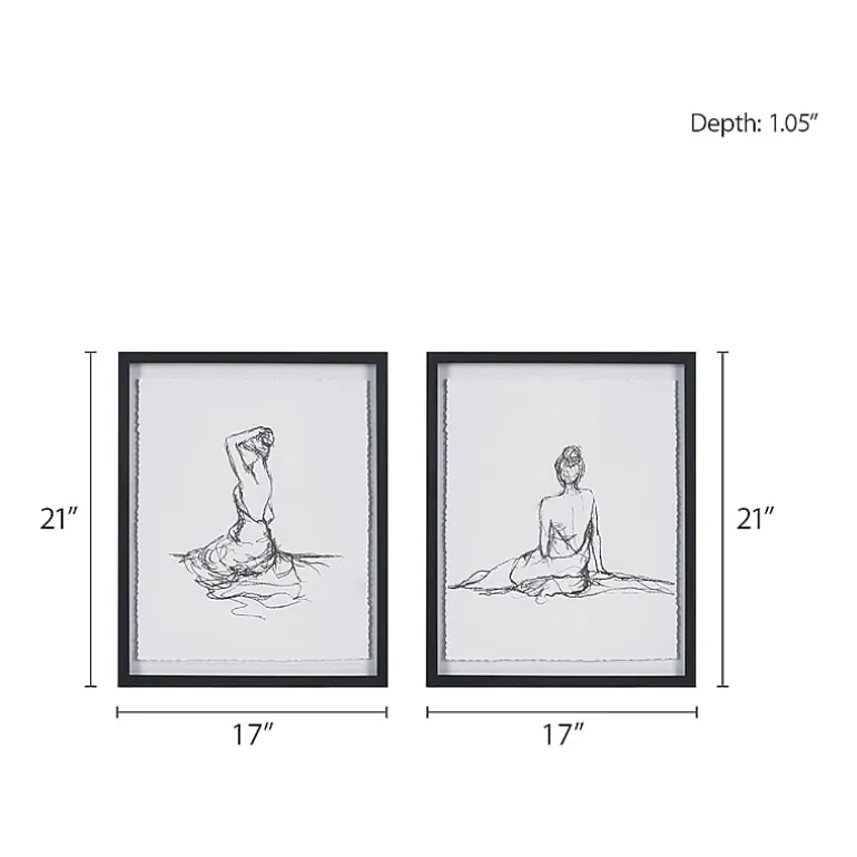 Madison Park Feminine Figures 2-pc. Framed Wall Art Set