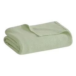 Madison Park Freshspun Basketweave 100% Cotton Blanket