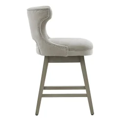 Madison Park Janet Counter Height Upholstered Swivel Bar Stool