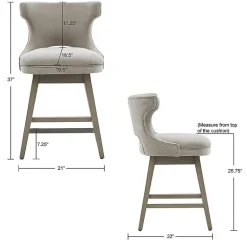 Madison Park Janet Counter Height Upholstered Swivel Bar Stool