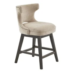 Madison Park Janet Counter Height Upholstered Swivel Bar Stool
