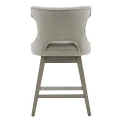 Madison Park Janet Counter Height Upholstered Swivel Bar Stool