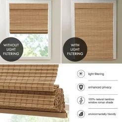 Madison Park Lyndon Cordless Light-Filtering Roman Shade