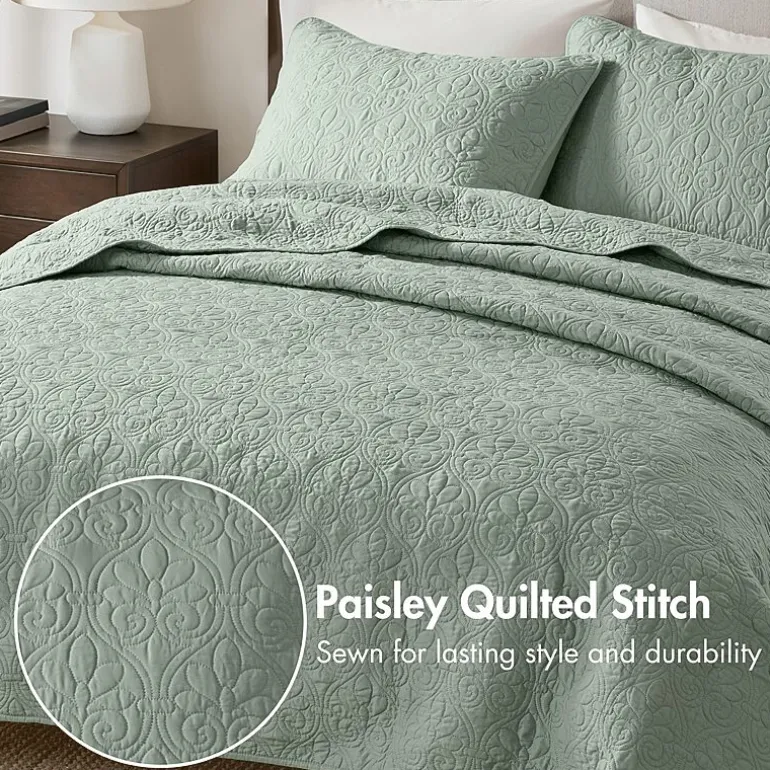 Madison Park Mansfield Antimicrobial Treated Reversible Quilt Set