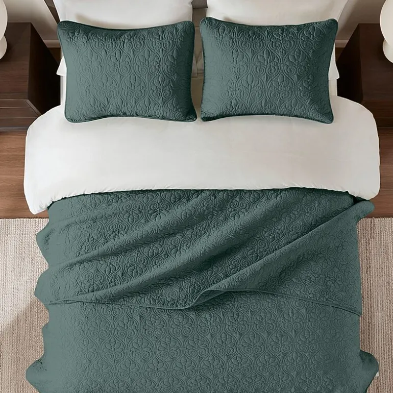 Madison Park Mansfield Antimicrobial Treated Reversible Quilt Set