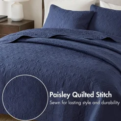 Madison Park Mansfield Antimicrobial Treated Reversible Quilt Set