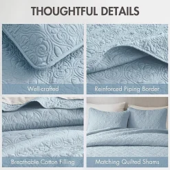 Madison Park Mansfield Antimicrobial Treated Reversible Quilt Set