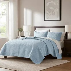 Madison Park Mansfield Antimicrobial Treated Reversible Quilt Set