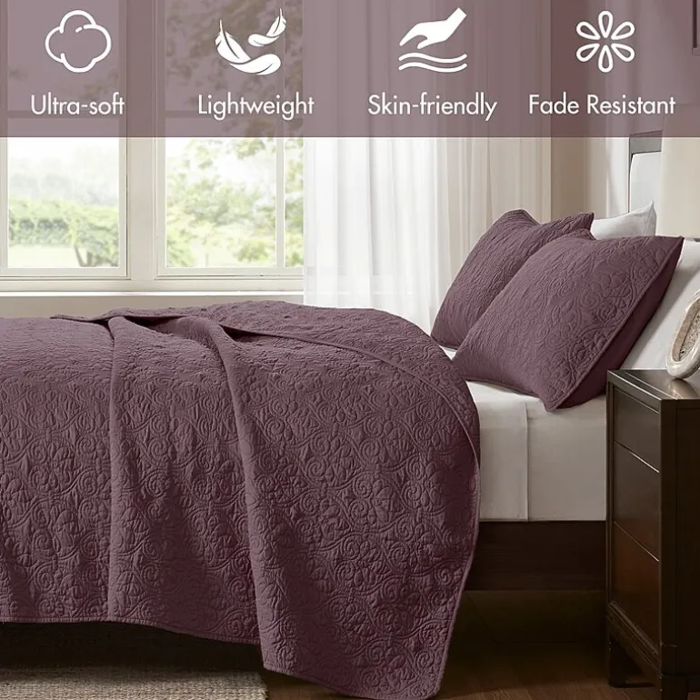Madison Park Mansfield Antimicrobial Treated Reversible Quilt Set
