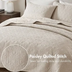 Madison Park Mansfield Antimicrobial Treated Reversible Quilt Set