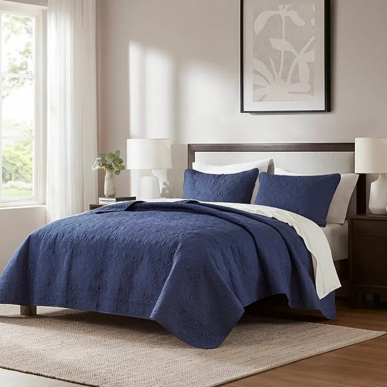 Madison Park Mansfield Antimicrobial Treated Reversible Quilt Set