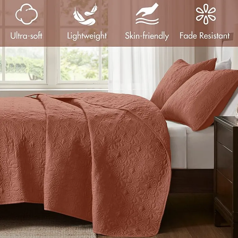 Madison Park Mansfield Antimicrobial Treated Reversible Quilt Set