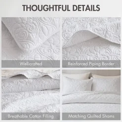 Madison Park Mansfield Antimicrobial Treated Reversible Quilt Set