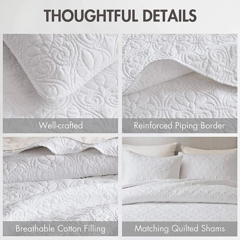 Madison Park Mansfield Antimicrobial Treated Reversible Quilt Set