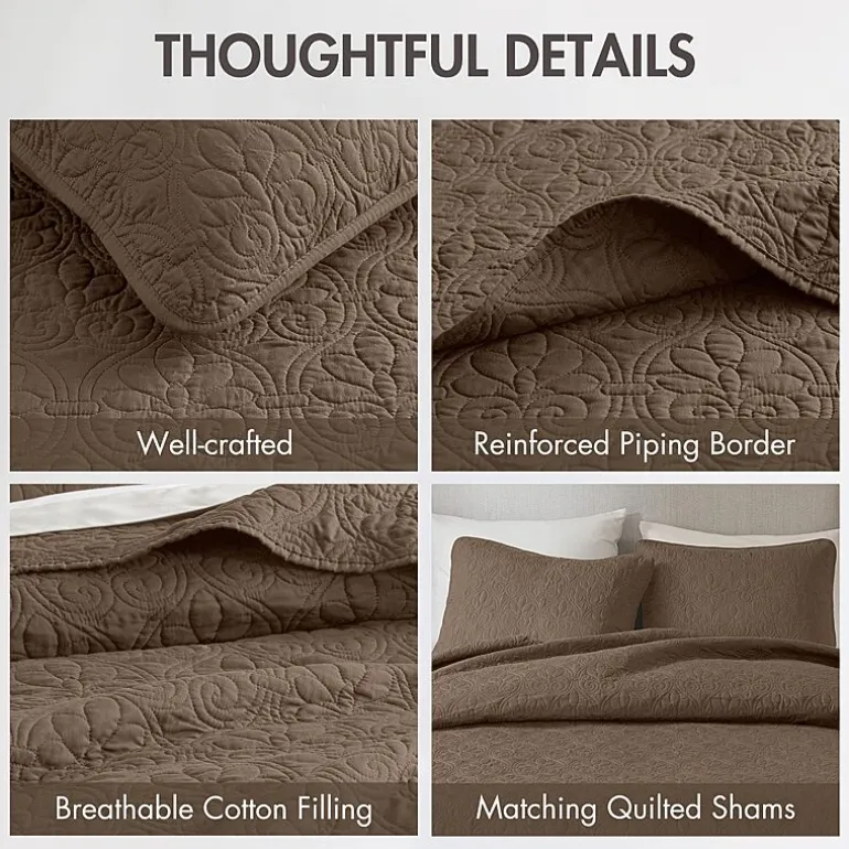 Madison Park Mansfield Antimicrobial Treated Reversible Quilt Set
