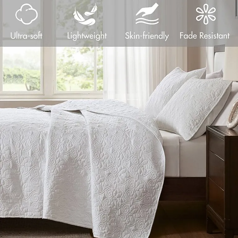 Madison Park Mansfield Antimicrobial Treated Reversible Quilt Set