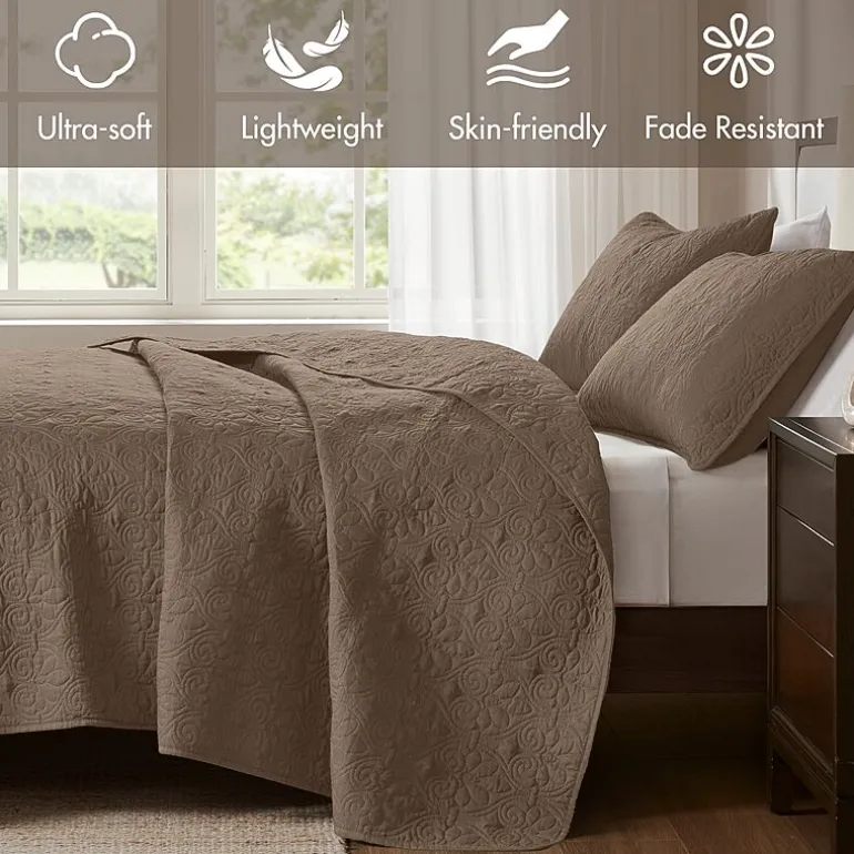 Madison Park Mansfield Antimicrobial Treated Reversible Quilt Set