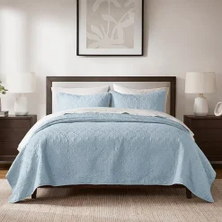 Madison Park Mansfield Antimicrobial Treated Reversible Quilt Set