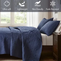 Madison Park Mansfield Antimicrobial Treated Reversible Quilt Set