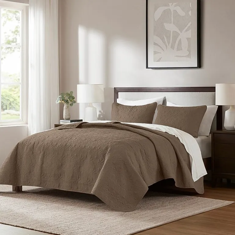 Madison Park Mansfield Antimicrobial Treated Reversible Quilt Set
