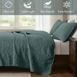 Madison Park Mansfield Antimicrobial Treated Reversible Quilt Set