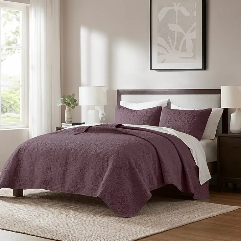 Madison Park Mansfield Antimicrobial Treated Reversible Quilt Set
