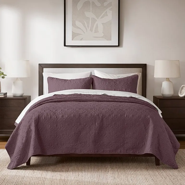 Madison Park Mansfield Antimicrobial Treated Reversible Quilt Set