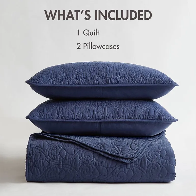 Madison Park Mansfield Antimicrobial Treated Reversible Quilt Set