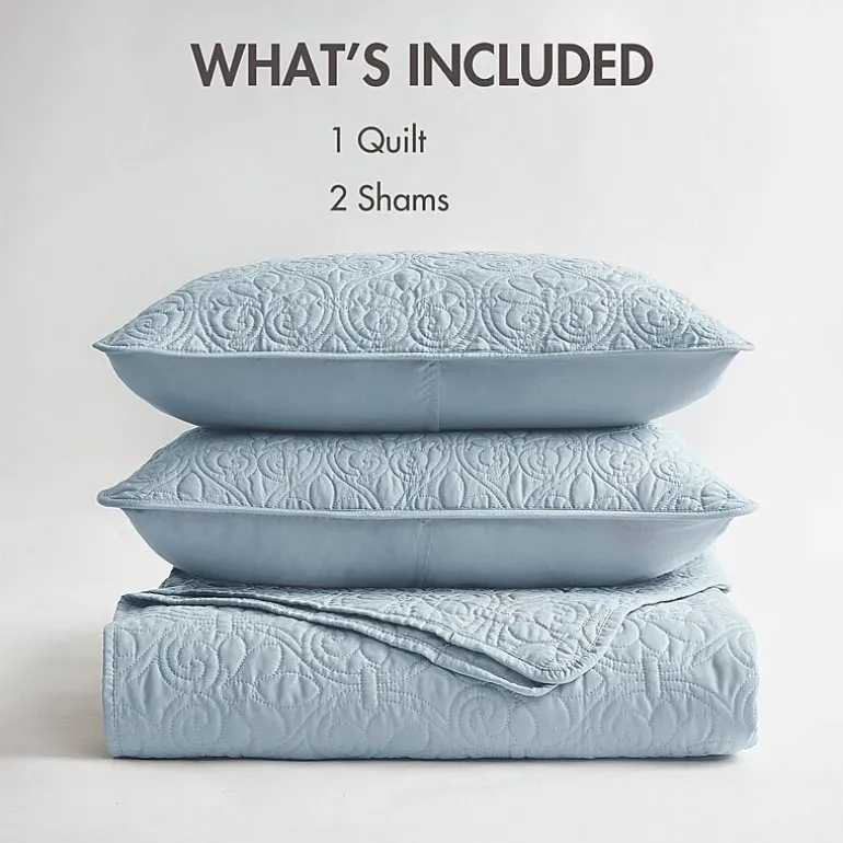 Madison Park Mansfield Antimicrobial Treated Reversible Quilt Set