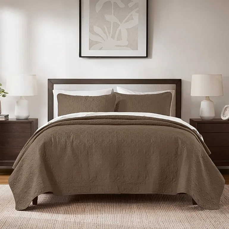 Madison Park Mansfield Antimicrobial Treated Reversible Quilt Set