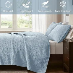 Madison Park Mansfield Antimicrobial Treated Reversible Quilt Set