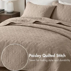 Madison Park Mansfield Antimicrobial Treated Reversible Quilt Set