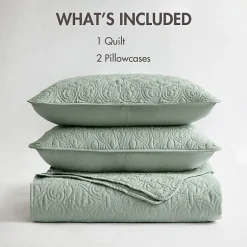 Madison Park Mansfield Antimicrobial Treated Reversible Quilt Set