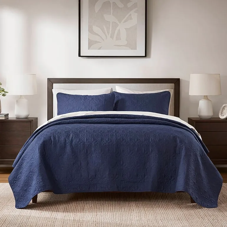 Madison Park Mansfield Antimicrobial Treated Reversible Quilt Set