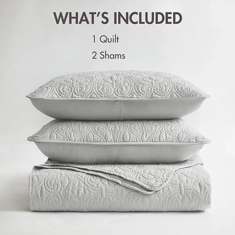 Madison Park Mansfield Antimicrobial Treated Reversible Quilt Set
