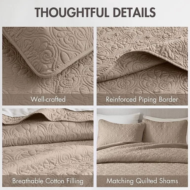 Madison Park Mansfield Antimicrobial Treated Reversible Quilt Set