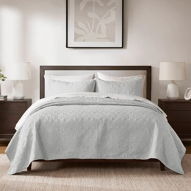 Madison Park Mansfield Antimicrobial Treated Reversible Quilt Set