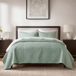 Madison Park Mansfield Antimicrobial Treated Reversible Quilt Set