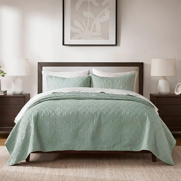 Madison Park Mansfield Antimicrobial Treated Reversible Quilt Set