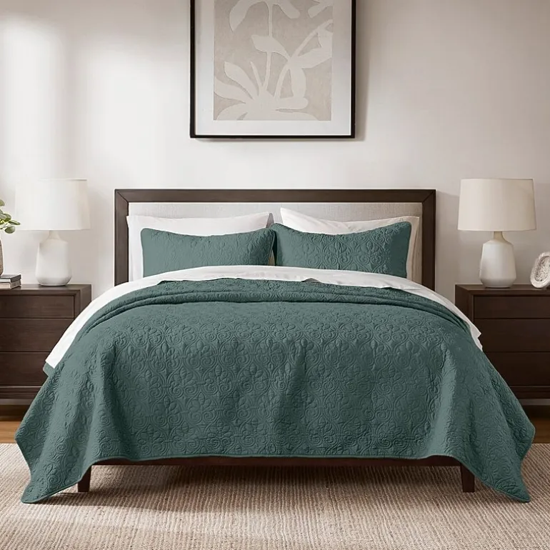 Madison Park Mansfield Antimicrobial Treated Reversible Quilt Set