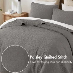 Madison Park Mansfield Oversized Antimicrobial Treated 3pc Bedspread Set