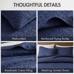 Madison Park Mansfield Oversized Antimicrobial Treated 3pc Bedspread Set