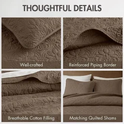 Madison Park Mansfield Oversized Antimicrobial Treated 3pc Bedspread Set