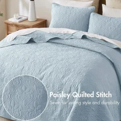 Madison Park Mansfield Oversized Antimicrobial Treated 3pc Bedspread Set