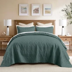Madison Park Mansfield Oversized Antimicrobial Treated 3pc Bedspread Set