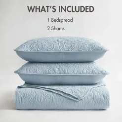 Madison Park Mansfield Oversized Antimicrobial Treated 3pc Bedspread Set