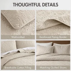 Madison Park Mansfield Oversized Antimicrobial Treated 3pc Bedspread Set